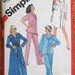 Vintage 80's Misses' Pajamas, Nightshirt, and Robe, Simplicity 5786 Sewing Pattern Size Small 10-12
