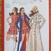 RARE Vintage 70's Junior and Misses' Jeanne Augey Mod Maxi Coat, Top, Mini Skirt, Butterick 5727 Sewing Pattern UNCUT, Size 12