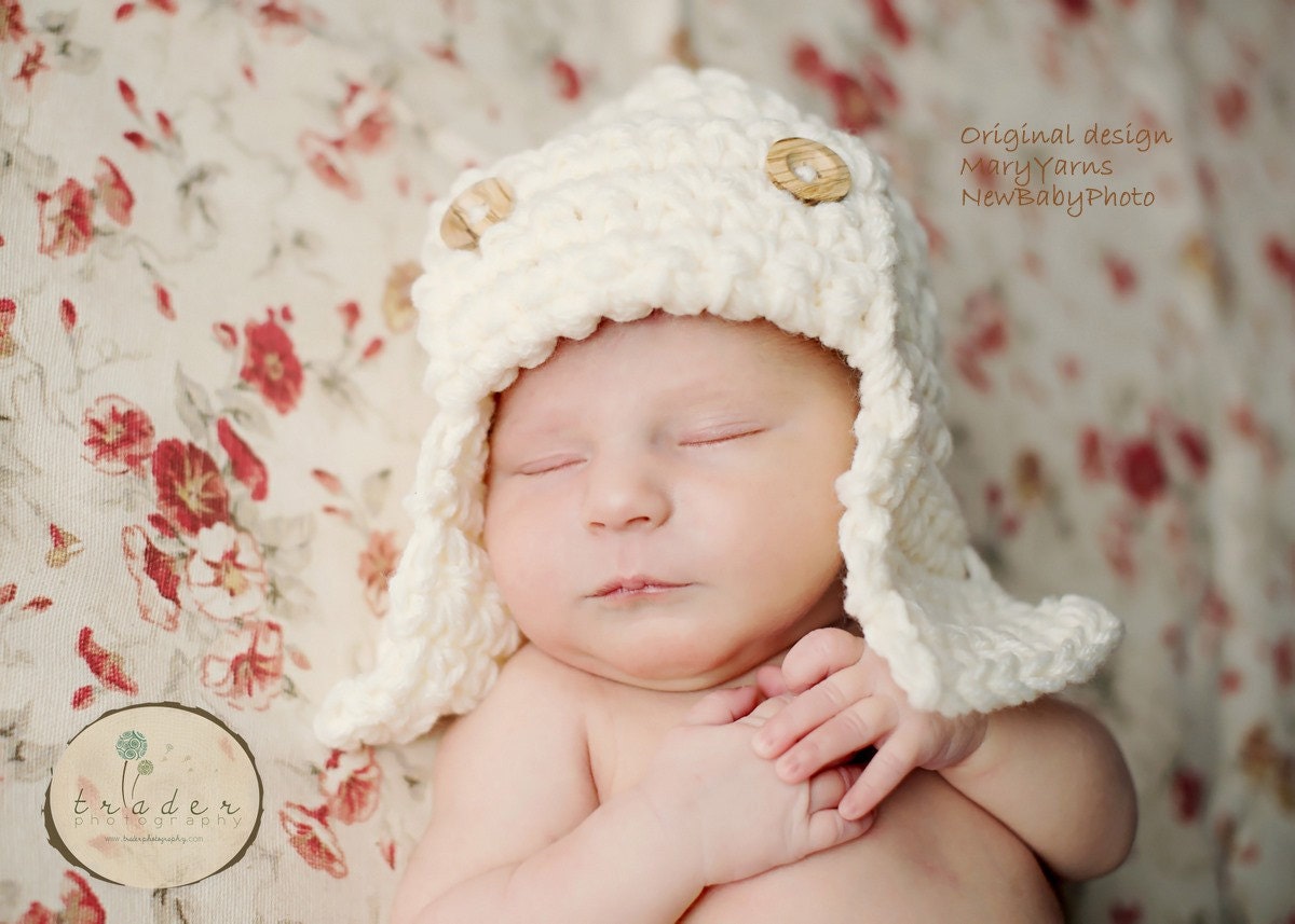 PILOT Aviator HAT Newborn Baby Photo prop Photography Bomber