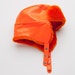 SALE Vintage Boho Bright Orange Vinyl & Hunting Cap Trapper EAR WARMER Russian Aviator Glam Hat