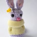 sale Amigurumi crochet animal bunny rabbit wool animal miniature doll stuffed animal lilac Kawaii Lavender