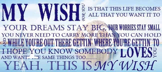 Rascal Flatts "My WIsh" printable. 🔎zoom