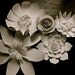 Paper Flower Wall Group 5 Flower Group White or Ivory Lace and Pearls Home Decoration Wedding Decor Party Decorations