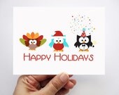 Holiday Card set 6 Happy Holidays, Christmas and Happy New Year card A336 Il_170x135