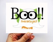 6 Halloween Cards, Owl-Ghost Boo from me to you Halloween Card A306 Il_170x135