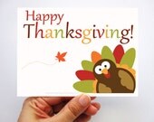 6 Thanksgiving Card set , Happy Thanksgiving turkey card A310 Il_170x135