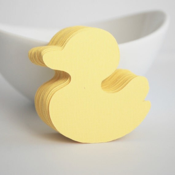 50 Baby Yellow Ducks (2.2 inches) Textured Cardstock die cut MariaPalito A380 Il_570xn