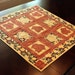 Quilted Autumn Leaves Table Topper or Wall Hanging - Gold, Rust , Brown, Green, Birch