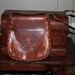 Leather Handbag Handmade Tooled Leather Floral Design Vintage