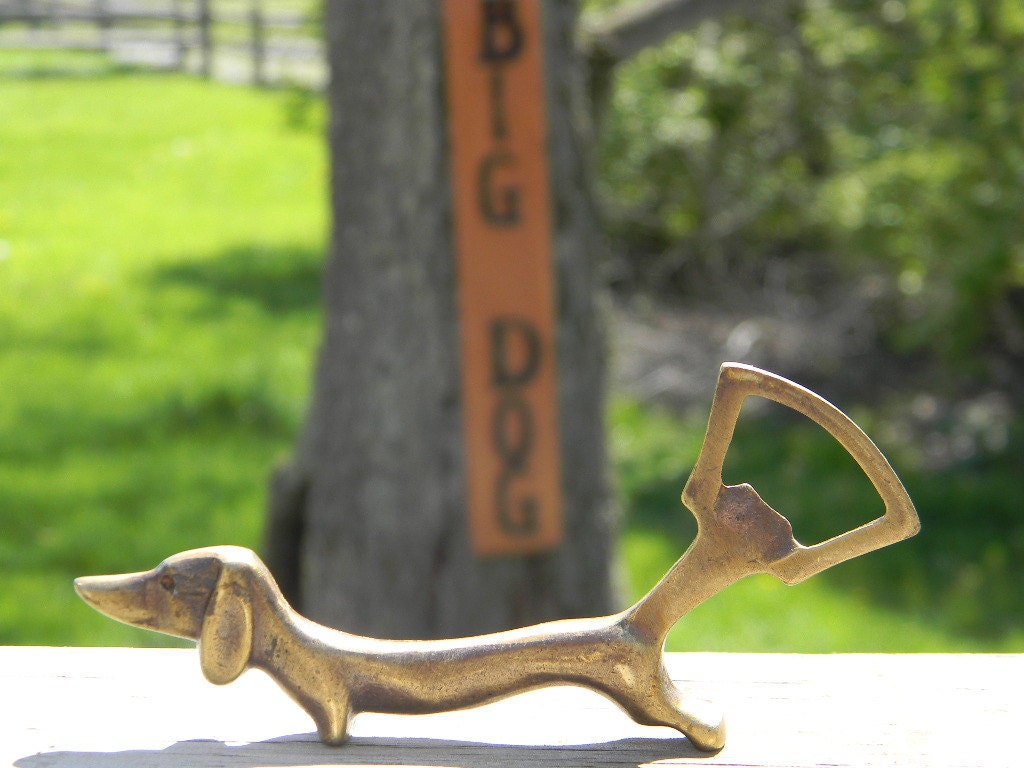 vintage opener dachshund bottle Brass Bottle by Dachshund on Etsy TalesofTime Opener