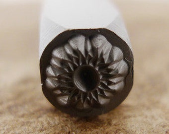 Sunflower or Flower Metal Design Stamp-Measures approx 5 mm-Metal Design Stamp-Metal Stamping Supplies for Personalized Jewelry