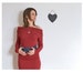 LAST ONE Red Winter Candy long sleeve dress in wool jersey