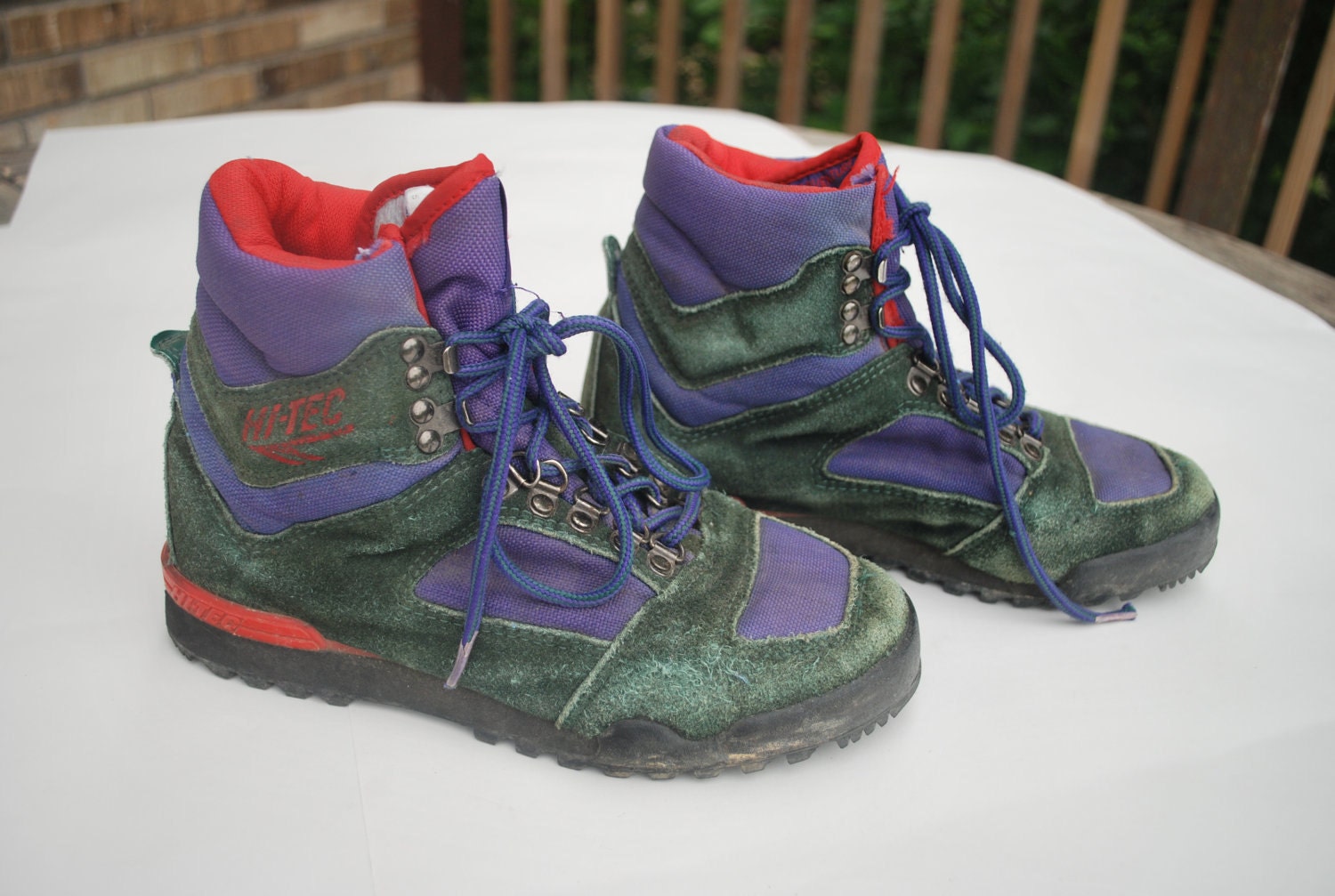 Colorful and Chunky soled hiking boots .90s by GrannysBootery