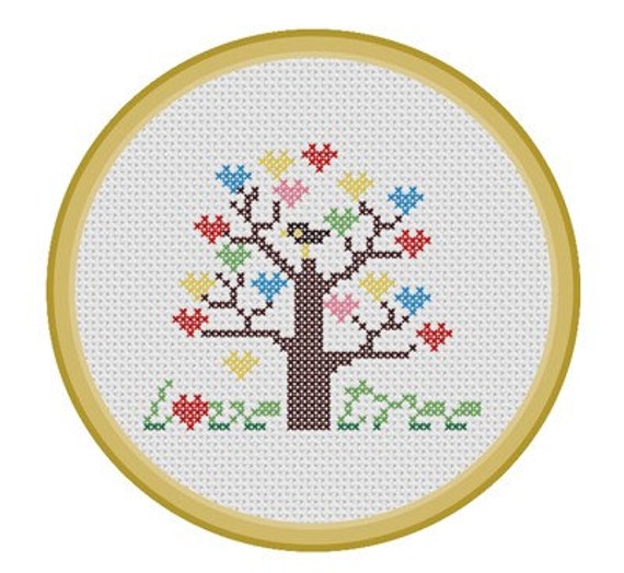 Love Tree. Instant Download PDF Cross Stitch by PatternBird