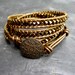 Leather Wrap Swarovski Crystal Bracelet - Brassy - SALE