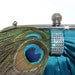 Peacock Wedding Clutch / Peacock and Crystal encrusted Satin Evening Bag rhinestone / Choose champagne silver teal black - wedding bag