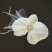 RESERVED IVORY orchid hair flower with tulle, feathers, rhinestone / Bridal orchid hair clip / orchid flower ivory orchid clip