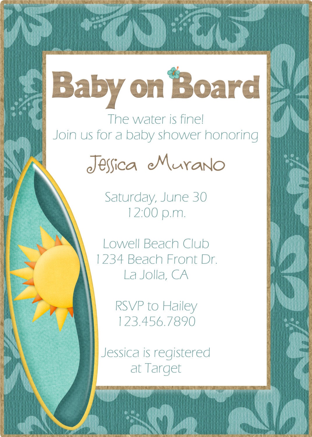 Beach Baby Shower Invitations 1