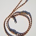 Braided Beaded Kangaroo show dog leash Saddle tan and Natural
