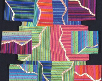 Handmade Original Art Quilt - FRACTURED STRIPES