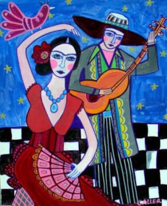 Mexican Folk Art Frida Kahlo Flamenco Dancer (HG668)