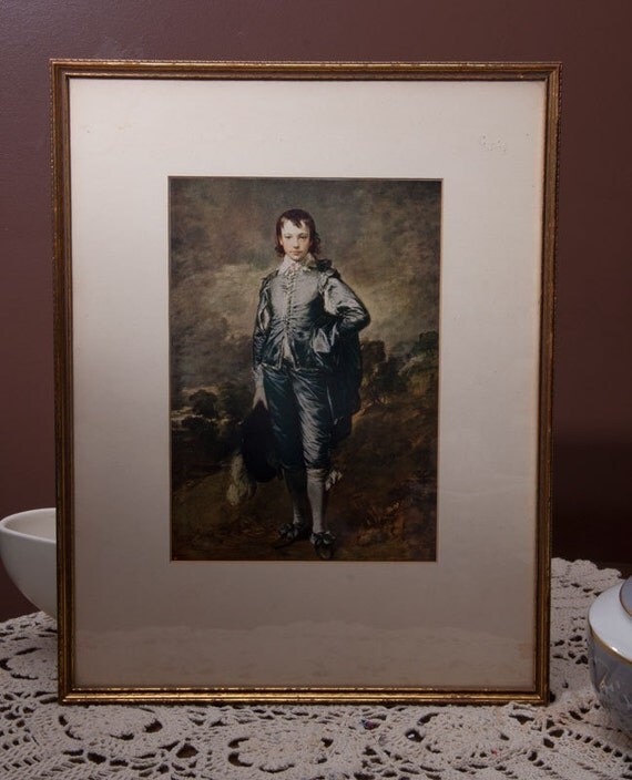 Blue Boy Antique Vintage Framed print of Old Masters Painting