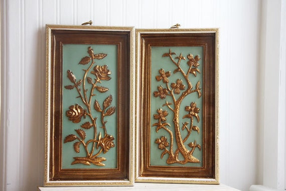 Vintage Four 4 Seasons Framed Wall Art 1950s Set Of 4 Dogwood