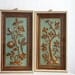 Vintage Four 4 Seasons framed wall art 1950s set of 4 Dogwood Rose Flower and Pine shabby chic Hollywood Regency