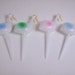 Vintage Old New Stock Stork Pastel Cupcake Cake Toppers Baby Shower