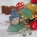 Super tiny Blue Totoro With Mushroom Charm Discontinued VERY Limited Stock