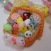 Miniature Easter Treats Charm Collage Spring Basket Pendant On A Pop Bead Necklace Pink blue Pirple Green yellow