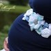 RESERVED for CHRISTINA NOTO - Vintage Inspired Baby Boy Maternity Sash, Bridal Sash, Belt, Headband, Wedding - Photo prop - Boy Blue