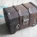 Treasure Chest Antique Childs Wooden Money Jewelry Trinket Box