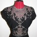 Vintage 1940s nude effect little black dress. Illusion effect. Lace
