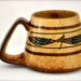 Vintage Coffee Mug - Primitive Ethnic Fish Natural Clay Tribal Earthenware Brown Man Mug