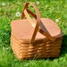 Vintage Picnic Basket - Wicker Wood Spring Summer