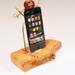 50% OFF. Handmade madrone wood burl, brass and stone dock for your iPod and iPhone