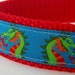 Chinese Dragon Dog Collar in Teal