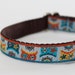 Teacup Dog Collar / Peekaboo Owls / Puppy Collar 1/2 inch width