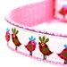 Pink Retro Chickens Dog Collar / Ribbon adjustable collar / Only Medium Available Premade