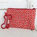 Pet Mess Clean Up Bag / Lucky Dog Red Fabric / Pet Leash Purse
