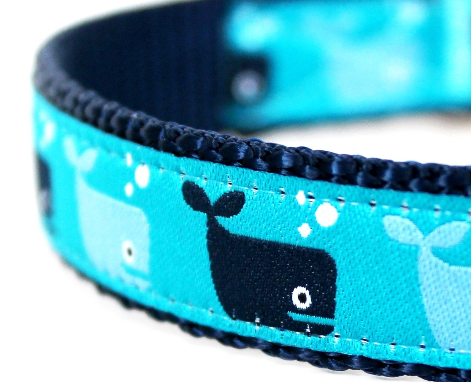 Save the Whales Dog Collar Adjustable Ribbon Dog Collar