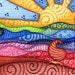whimsical landscape / lollypop land - original ACEO