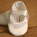 White Satin Fabric Christening Mary Jane Booties