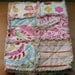 Cotton Rag Quilt for Baby Girl Butterflies and Stripes - Ready to Ship