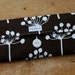 Womens Wallet Chocolate Brown Botanic Print Fabric With Zipper Pocket - Ready to Ship