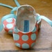 Coral and Blue Polka Dot Ballet Slipper Baby Booties