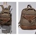 vintage backpack with leather bottom EDDIE BAUER carry on daypack day pack