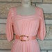 Vintage Peach Grecian GODDESS Cotton Gauze Maxi Dress S Made in Greece