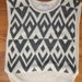 Vintage 1980s Sweater Vest / Cream and Grey Sweater / Sleeveless / Tank